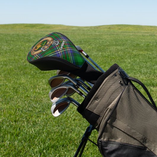 Clan Cockburn Crest over Tartan Golfheadcover (Insitu)