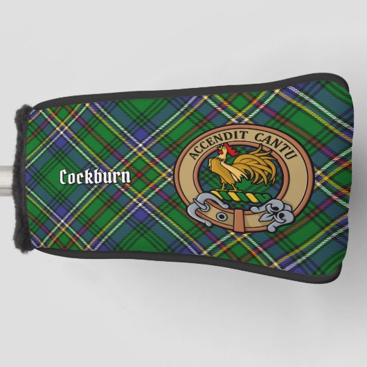 Clan Cockburn Crest over Tartan Golfheadcover (Voorkant)
