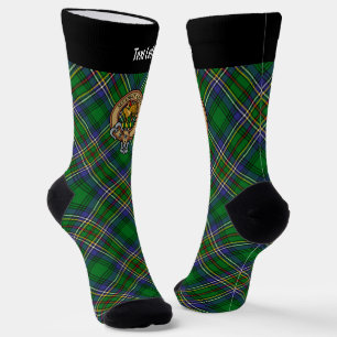 Clan Cockburn Crest over Tartan Sokken