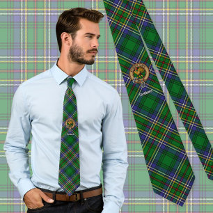 Clan Cockburn Crest over Tartan Stropdas