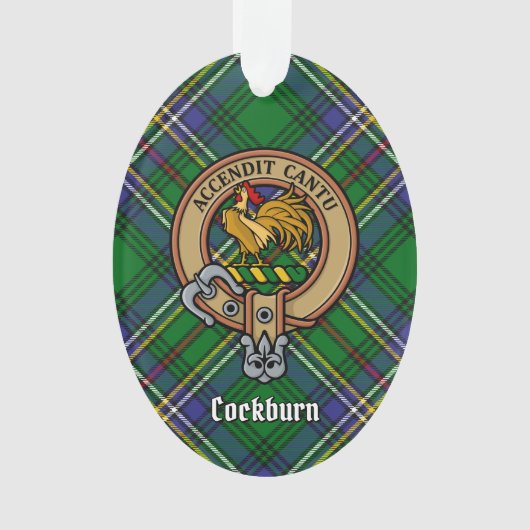 Clan Cockburn Crest sur Tartan (devant)
