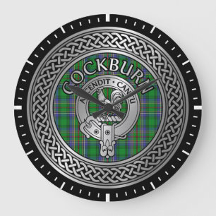 Clan Cockburn Crest & Tartan Knot Grote Klok