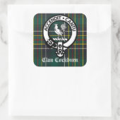 Clan Cockburn Crest & Tartan  Vierkante Sticker (Tas)