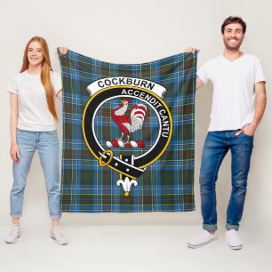 Clan Cockburn Modern Tartan Schotlandse ruit Fleece Deken