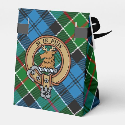 Clan Colquhoun Crest over Tartan Bedankdoosjes (Achterkant)