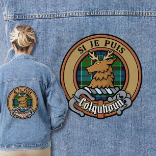 Clan Colquhoun Crest over Tartan Denim Jacket