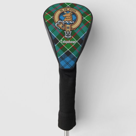 Clan Colquhoun Crest over Tartan Golfheadcover (Voorkant)