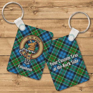 Clan Colquhoun Crest over Tartan Sleutelhanger