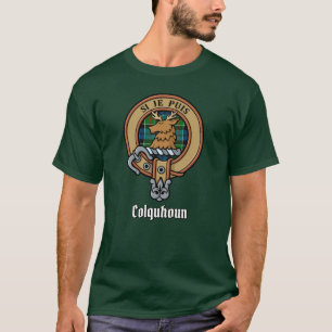 Clan Colquhoun Crest over Tartan T-shirt