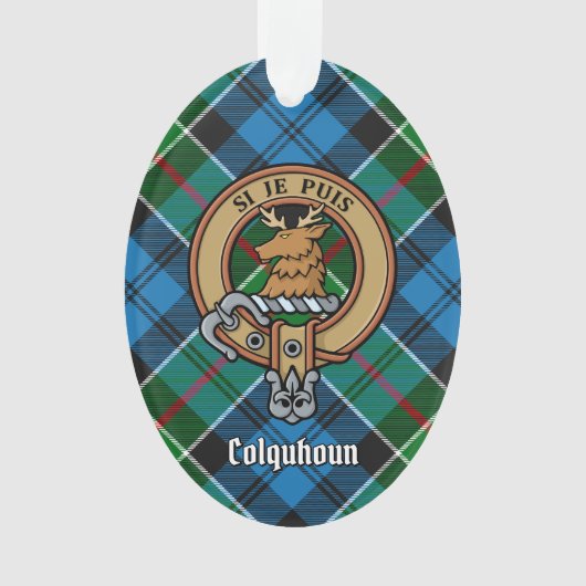 Clan Colquhoun Crest sur Tartan (devant)