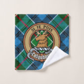 Clan Colquhoun Crest sur Tartan (Gant de toilette)