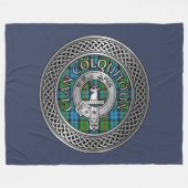 Clan Colquhoun Crest & Tartan Knot Fleece Deken (Voorkant (Horizontaal))
