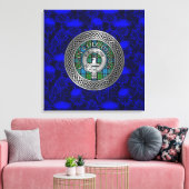 Clan Colquhoun Crest & Tartan Knot op Thistle Canvas Afdruk (Insitu (Woonkamer))
