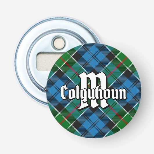 Clan Colquhoun Tartan flesopener Button Flesopener (Voorkant)