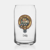 Clan Craig Crest over Tartan Blikvorm Glas (Voorkant)