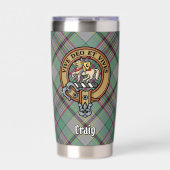 Clan Craig Crest over Tartan Geïsoleerde Drinkbeker (Voorkant)