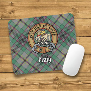 Clan Craig Crest over Tartan Muismat