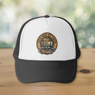 Clan Craig Crest over Tartan Trucker Hat Trucker Pet