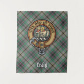 Clan Craig Crest over Tartan Wandkleed (Voorkant)