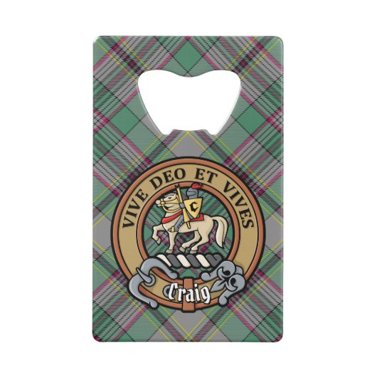 Clan Craig Crest sur Tartan (Devant)