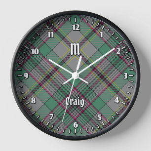 Clan Craig Tartan Grande horloge