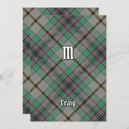 Clan Craig Tartan Kaart (Voorkant / Achterkant)