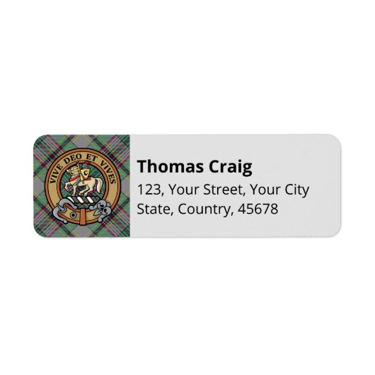 Clan Craig Tartan Label (Voorkant)