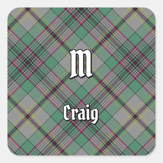 Clan Craig Tartan Square Sticker (Voorkant)