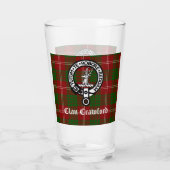 Clan Crawford Crest Badge en Tartan Glas (Achterkant)