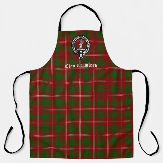 Clan Crawford Crest Badge & Tartan Schort (Voorkant)