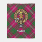 Clan Crawford Crest over Tartan Fleece Deken (Voorkant)