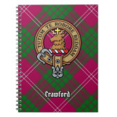 Clan Crawford Crest over Tartan Notitieboek (Voorkant)