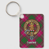 Clan Crawford Crest over Tartan Sleutelhanger (Voorkant)