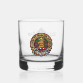 Clan Crawford Crest over Tartan Whisky Glas (Voorkant)