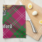 Clan Crawford Crest Serviette de cuisine (Quart Plié)