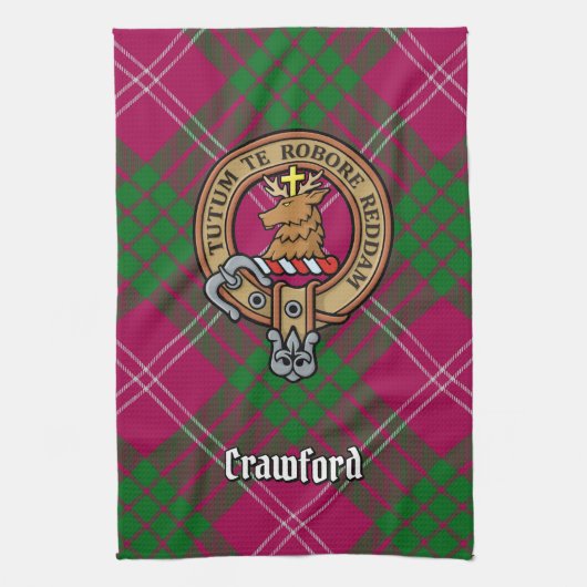 Clan Crawford Crest Serviette de cuisine (Vertical)