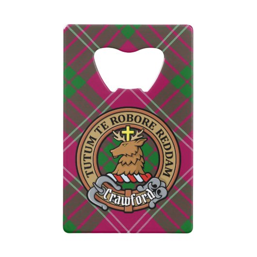 Clan Crawford Crest sur Tartan (Devant)