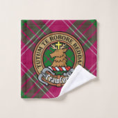 Clan Crawford Crest sur Tartan (Gant de toilette)