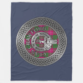 Clan Crawford Crest & Tartan Knot Fleece Deken (Voorkant)