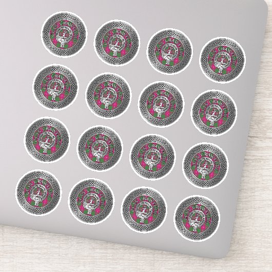 Clan Crawford Crest & Tartan Knot Sticker (Detail)