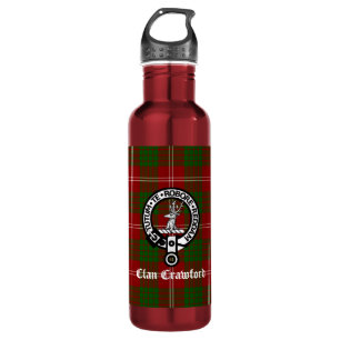 Clan Crawford Crest Tartan Waterfles