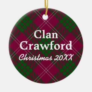 Clan Crawford Scottish Tartan Keramisch Ornament