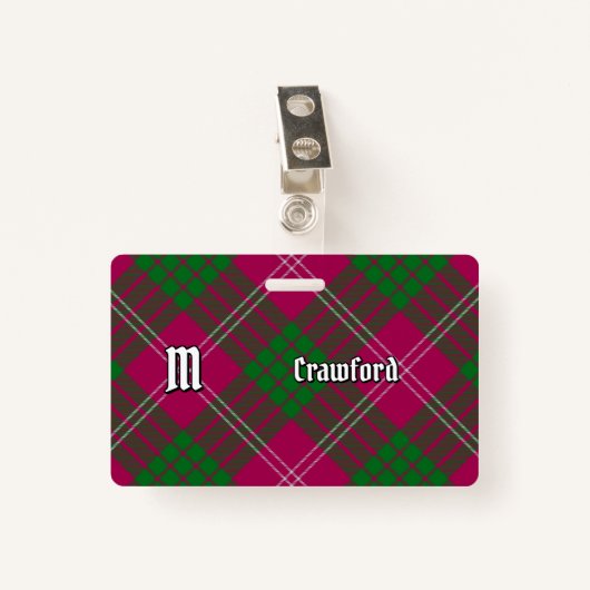 Clan Crawford Tartan Badge (Voorkant met clip)