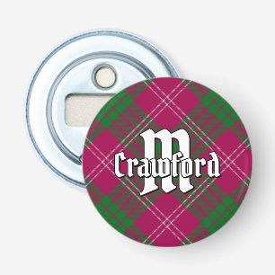 Clan Crawford Tartan Button Flesopener