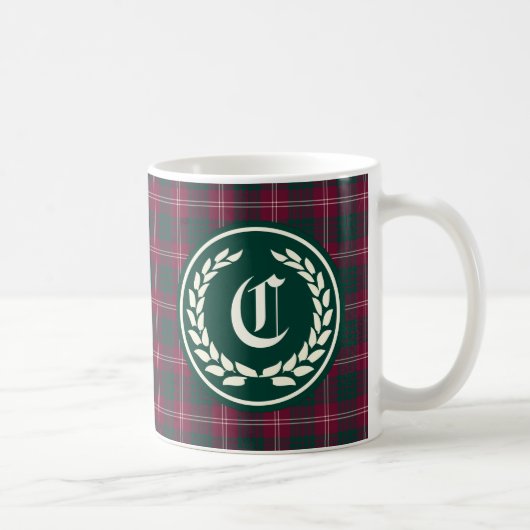 Clan Crawford Tartan Monogram Koffiemok (Rechts)