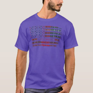 Clan Cumming Schotse tartan Amerikaanse vlag kilt T-shirt