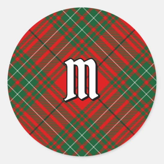Clan Cumming Tartan Ronde Sticker (Voorkant)
