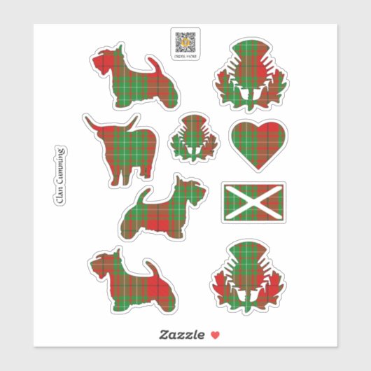 Clan Cumming Tartan Sticker (Vel)
