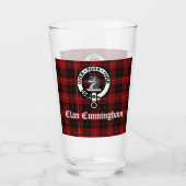 Clan Cunningham Badge & Tartan Glas (Voorkant)