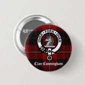 Clan Cunningham Badge & Tartan Ronde Button 5,7 Cm (Voorkant /achterkant)
